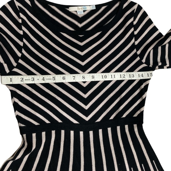 Boden Amelia Striped Fit & Flare Skater Wool Blend Knit Dress Women Sz 4L UK 8L - Picture 6 of 9